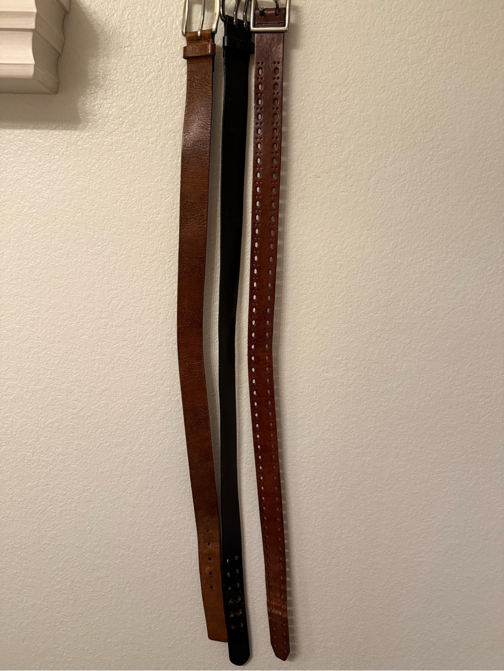 Express Women's Brown and Black Leather Belts - Dual Style Set